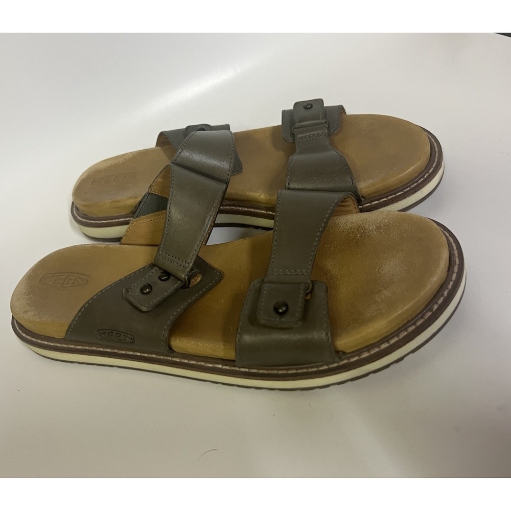 Keen Lana Slide Leather Sandal Dusty Olive Women's Size 10